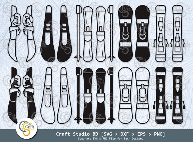 Skiing Board Silhouette, Skiing Board SVG, Winter Sports Svg, Snowboarding Svg, Skiing Board Icon Svg, Skis Svg, Skiing Board Bundle SVG ETC Craft 