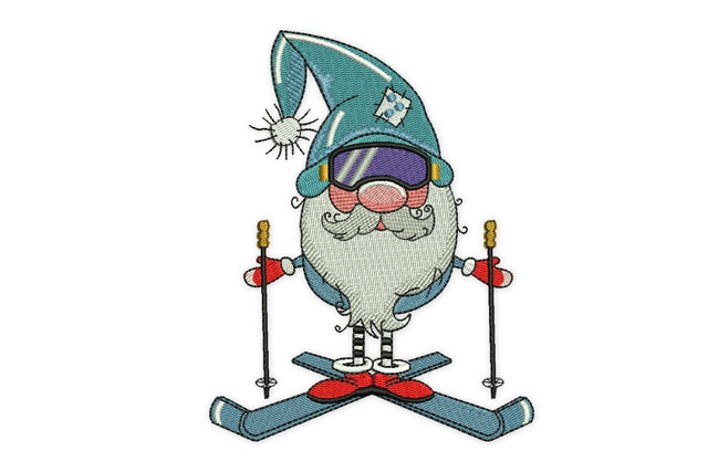 Skiing Christmas Gnome Embroidery Designs, Holiday Embroidery Design, Hello Winter Embroidery Design Embroidery/Applique DESIGNS NextEmbroidery 