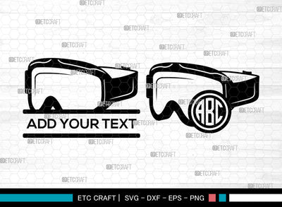 Skiing Monogram SVG, Skiing SVG, Ski Svg, Ski Helmet Svg, Ski Goggles Svg, Split Monogram Svg, Skiing SVG ETC Craft 