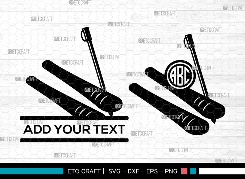 Skiing Monogram SVG, Skiing SVG, Ski Svg, Ski Helmet Svg, Ski Goggles Svg, Split Monogram Svg, Skiing SVG ETC Craft 