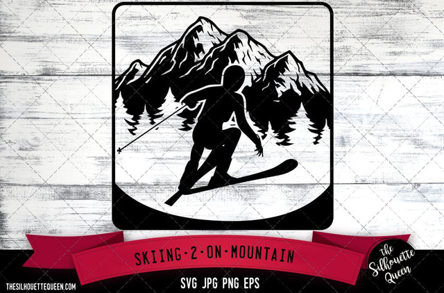 Skiing on mountain SVG -Vector Art Commercial & Personal Use- Cricut,Silhouette,Cameo,Vinyl Cut SVG Loveleen Kaur 