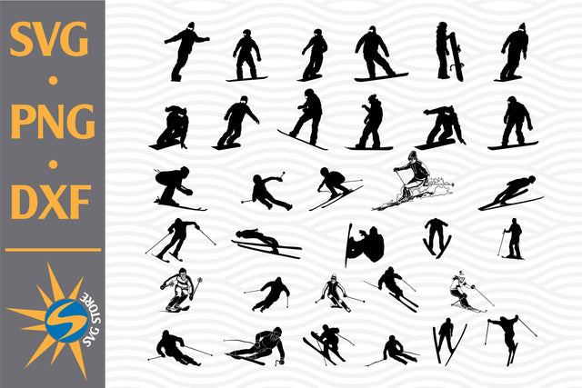 Skiing Silhouette SVG, PNG, DXF Digital Files Include SVG SVGStoreShop 