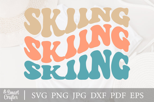 Skiing svg, wavy style svg, EPS PNG Cricut Instant Download SVG Fauz 