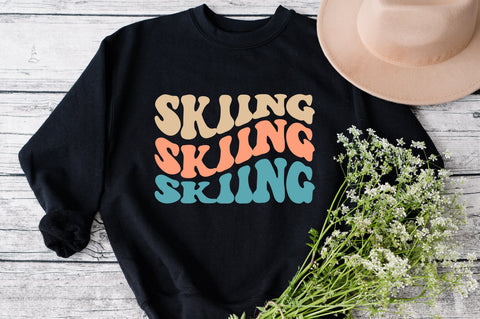 Skiing svg, wavy style svg, EPS PNG Cricut Instant Download SVG Fauz 