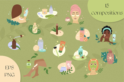 Skin Care Collection | PNG Illustrations & Vector Patterns SVG AnnaViolet_store 