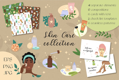 Skin Care Collection | PNG Illustrations & Vector Patterns SVG AnnaViolet_store 