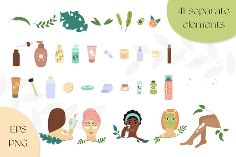 Skin Care Collection | PNG Illustrations & Vector Patterns SVG AnnaViolet_store 