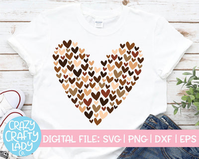 Skin Tone Hearts | Black History Month SVG Cut File SVG Crazy Crafty Lady Co. 