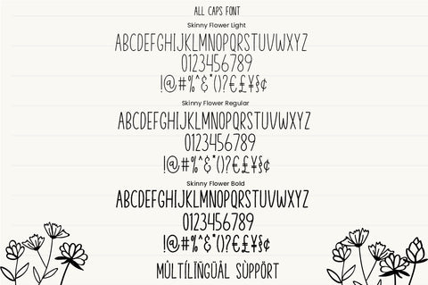 Skinny Flower Font Manjali_Studio 