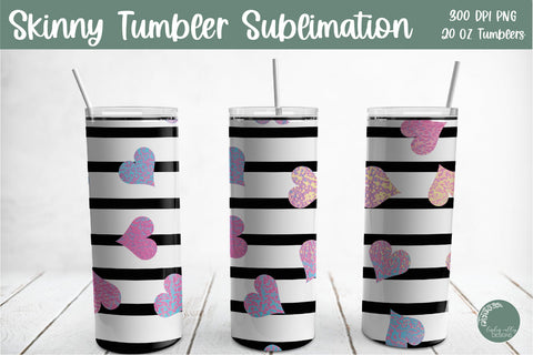 Skinny Tumbler 20 oz Sublimation Bundle-Valentine Skinny Tumbler PNG Sublimation Linden Valley Designs 