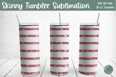 Skinny Tumbler 20 oz Sublimation Bundle-Valentine Skinny Tumbler PNG Sublimation Linden Valley Designs 