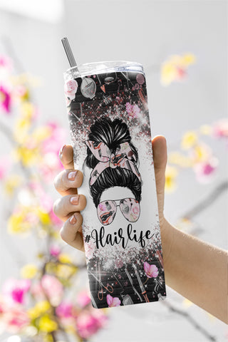 Skinny Tumbler 20oz 30oz Wrap, Hair Life Mom, Mug Template 11oz, Sublimation Waterslide, tumbler PNG Sublimation CaldwellArt 