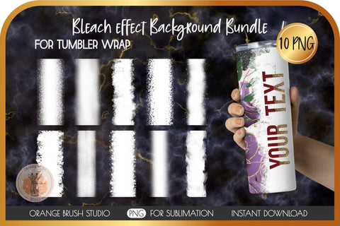 Skinny Tumbler Bleach Effect Strips Backgrounds PNG Bundle Sublimation OrangeBrushStudio 