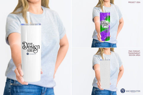 Skinny Tumbler Mockup with Female Model Mock Up Photo Mae Middleton Studio 