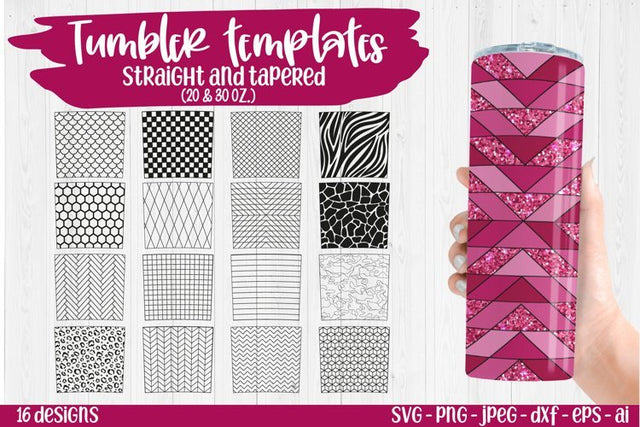 Skinny tumbler template bundle straight and tapered SVG PNG SVG TatiStudio 