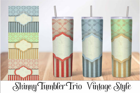 Skinny Tumbler Vintage Style Wraps - 3 Designs Sublimation Digital Honeybee 