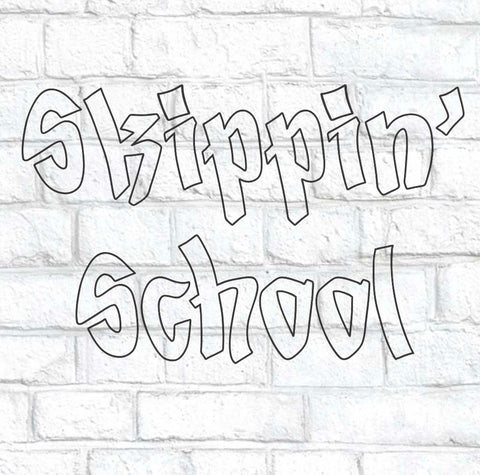 Skippin' School Hand Lettered Graffiti Font | Casual Font | Outline Font | Headline Font Font Maple & Olive Designs 
