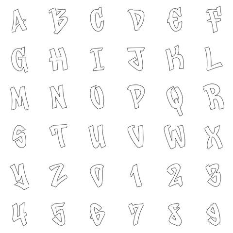 Skippin' School Hand Lettered Graffiti Font | Casual Font | Outline Font | Headline Font Font Maple & Olive Designs 