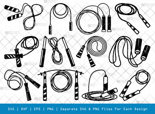 Skipping Rope SVG, Rope Silhouette, Skipping Svg, Jump Rope Svg, Rope Svg, Jumping Rope Svg, Girl skipping Svg, Rope Bundle SVG ETC Craft 