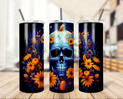 Skull 20oz Skinny Tumbler Sublimation Design Download PNG, Halloween Tumbler Sublimation Sublimation TrendingDesign 