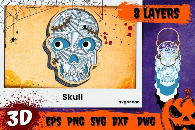 Skull 3D SVG SVG SvgOcean 