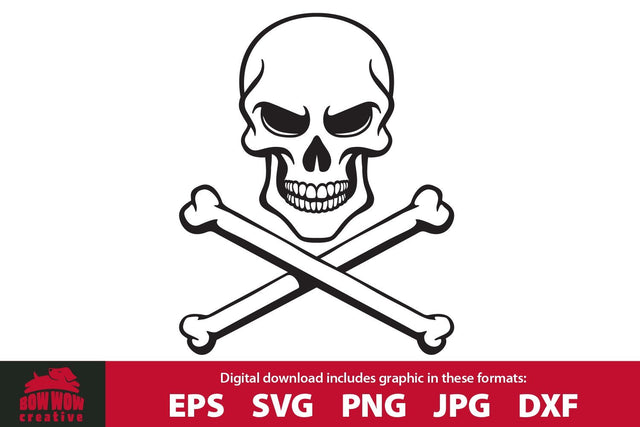 Skull and Cross Bones SVG Cutting File & Clipart SVG Bow Wow Creative 
