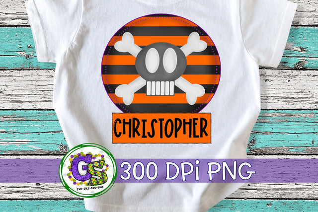 Skull and Crossbones Circle Design PNG for Sublimation-Halloween PNG Sublimation Greedy Stitches 
