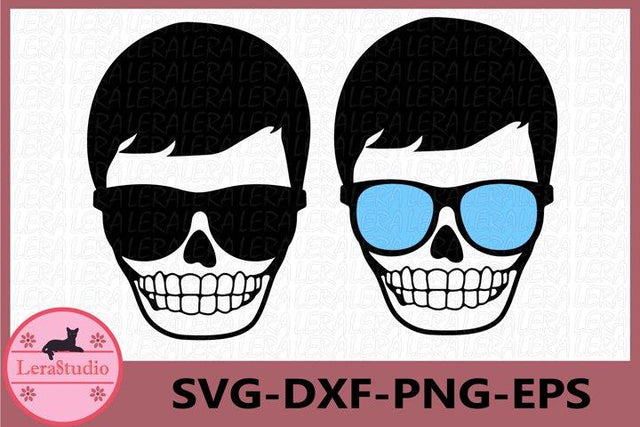 Skull Boy with glasses svg SVG Lerastudio 