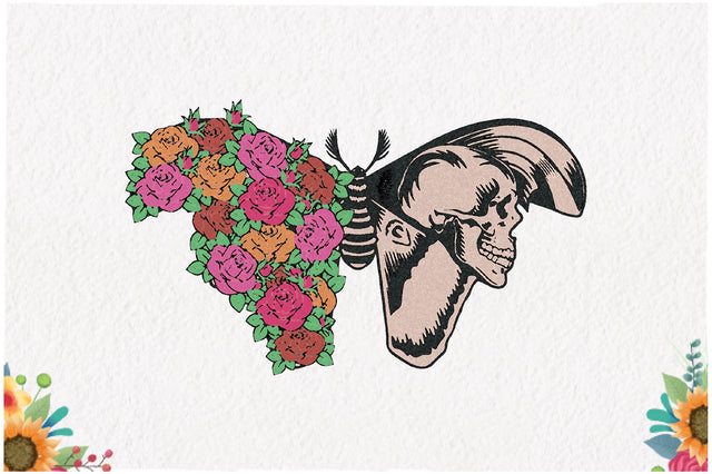 Skull Butterfly with Roses Sublimation Sublimation Jagonath Roy 