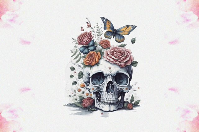 Skull Butterfly with Roses Sublimation Vol-11 Sublimation Jagonath Roy 