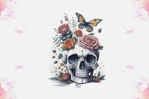 Skull Butterfly with Roses Sublimation Vol-11 Sublimation Jagonath Roy 
