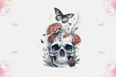 Skull Butterfly with Roses Sublimation Vol-12 Sublimation Jagonath Roy 