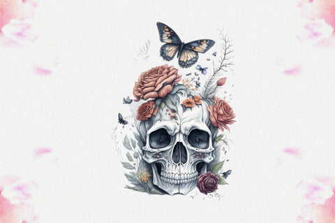 Skull Butterfly with Roses Sublimation Vol-12 Sublimation Jagonath Roy 