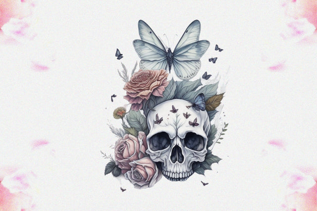 Skull Butterfly with Roses Sublimation Vol-13 Sublimation Jagonath Roy 