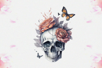 Skull Butterfly with Roses Sublimation Vol-15 Sublimation Jagonath Roy 