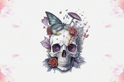 Skull Butterfly with Roses Sublimation Vol-16 Sublimation Jagonath Roy 