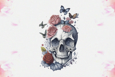 Skull Butterfly with Roses Sublimation Vol-17 Sublimation Jagonath Roy 