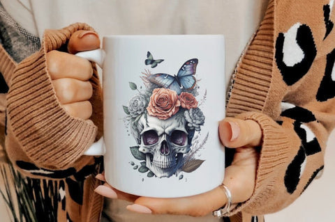 Skull Butterfly with Roses Sublimation Vol-18 Sublimation Jagonath Roy 