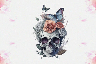 Skull Butterfly with Roses Sublimation Vol-18 Sublimation Jagonath Roy 
