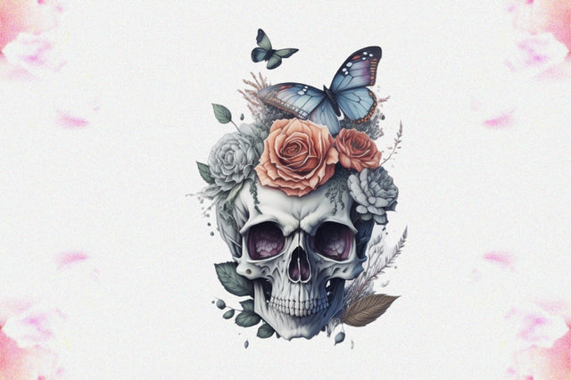 Skull Butterfly with Roses Sublimation Vol-18 Sublimation Jagonath Roy 