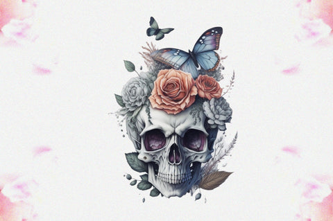 Skull Butterfly with Roses Sublimation Vol-18 Sublimation Jagonath Roy 