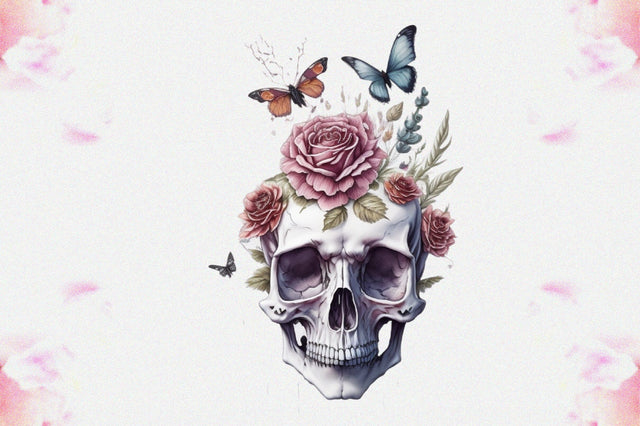 Skull Butterfly with Roses Sublimation Vol-19 Sublimation Jagonath Roy 