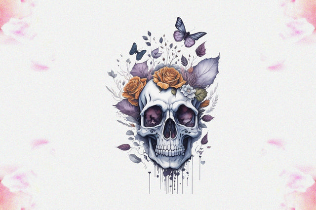 Skull Butterfly with Roses Sublimation Vol-20 Sublimation Jagonath Roy 