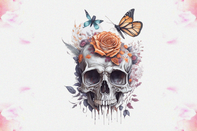 Skull Butterfly with Roses Sublimation Vol-3 Sublimation Jagonath Roy 