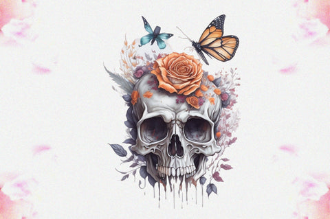 Skull Butterfly with Roses Sublimation Vol-3 Sublimation Jagonath Roy 