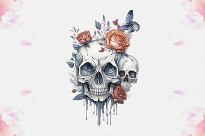 Skull Butterfly with Roses Sublimation Vol-4 Sublimation Jagonath Roy 