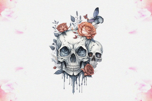 Skull Butterfly with Roses Sublimation Vol-4 Sublimation Jagonath Roy 