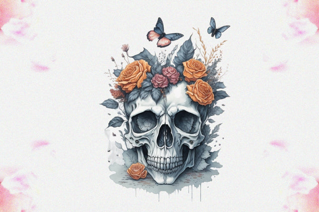 Skull Butterfly with Roses Sublimation Vol-5 Sublimation Jagonath Roy 