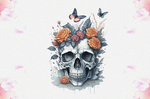 Skull Butterfly with Roses Sublimation Vol-5 Sublimation Jagonath Roy 