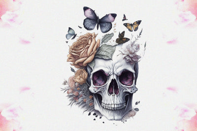 Skull Butterfly with Roses Sublimation Vol-6 Sublimation Jagonath Roy 